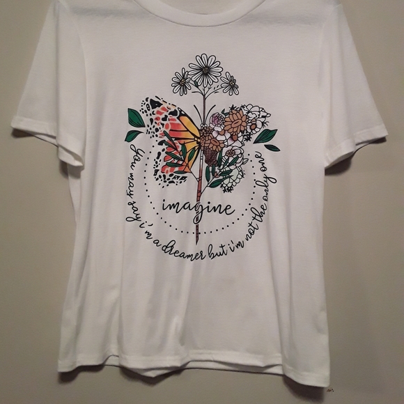 MISSLOOK Womens John Lennons Imagine Inspired Tee - Picture 3 of 10